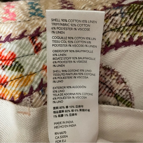 Free People Sunnies Patched Boyfriend Jeans Ivory Size 26 - Picture 11 of 12